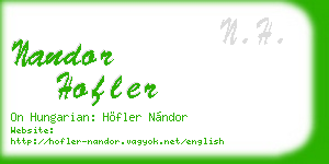 nandor hofler business card